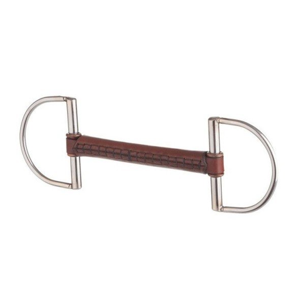 Beris D-ring bit with leather bar