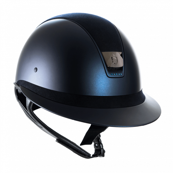 Samshield Riding Helmet MS SM, Holo Shield Sw,FB Alct, Trim Matt,Blazon Blk Chrm, 5 Sw Metallic Blue