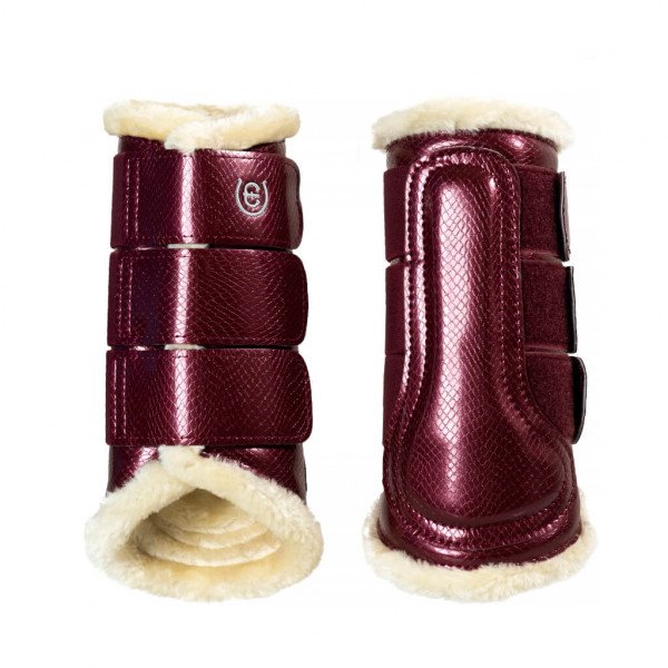 Equestrian Stockholm Brushing Boots Bordeaux, with Faux Fur